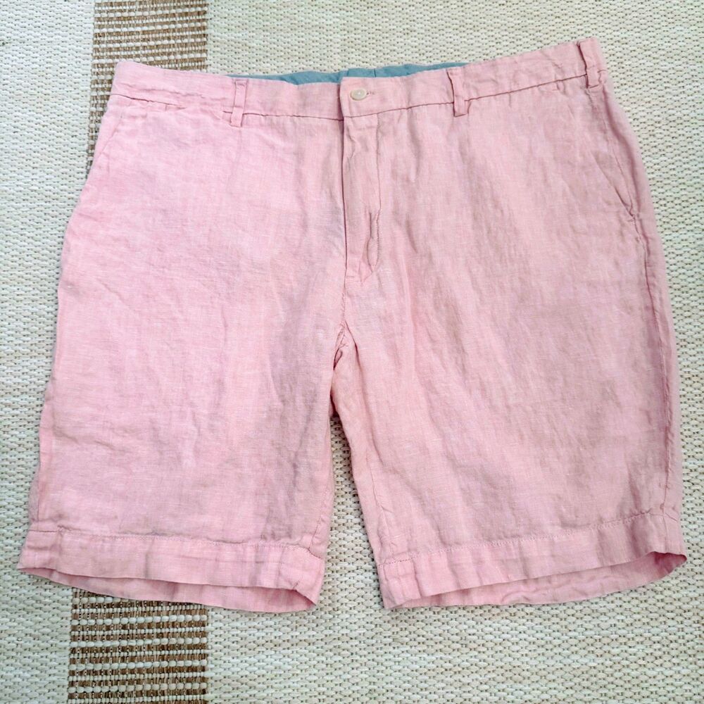 Polo Ralph Lauren Mens Classic Fit Shorts 100% Linen Pink Size 38 Pastel